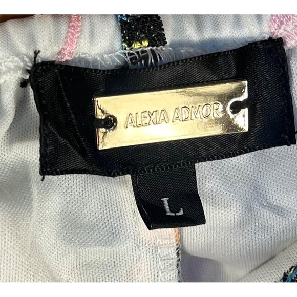 Alexia Admor Large Blouse Floral Embroidered Off The Shoulder Sheer Sleeves - Picture 2 of 7